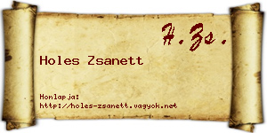 Holes Zsanett névjegykártya